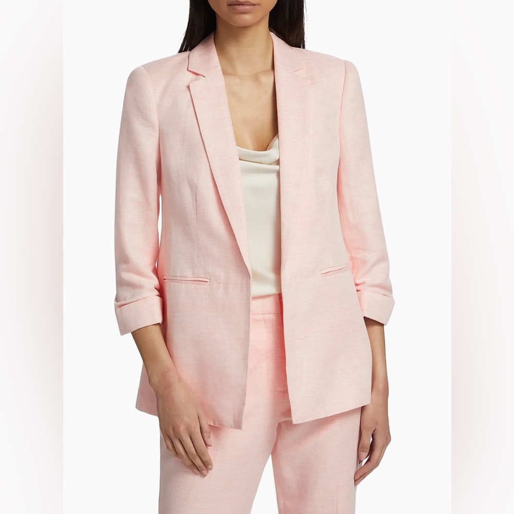 Elie Tahari The Reese Linen-Blend Blazer 12 NWOT